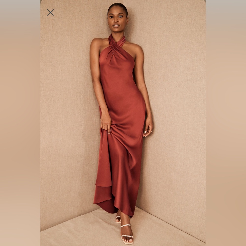 BHLDN Ruby Halter Dress in Cinnamon